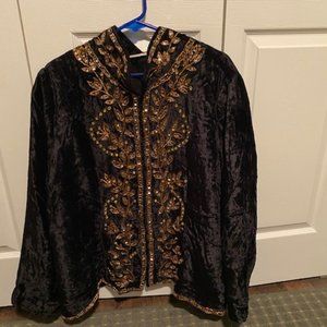 Soft Surroundings Holiday Jacket, Black with GOLD - Gorgeous!